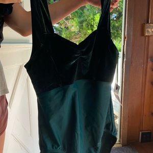 Suffolk Pinch Front Empire Leotard, Emerald Green, Brand new with tags